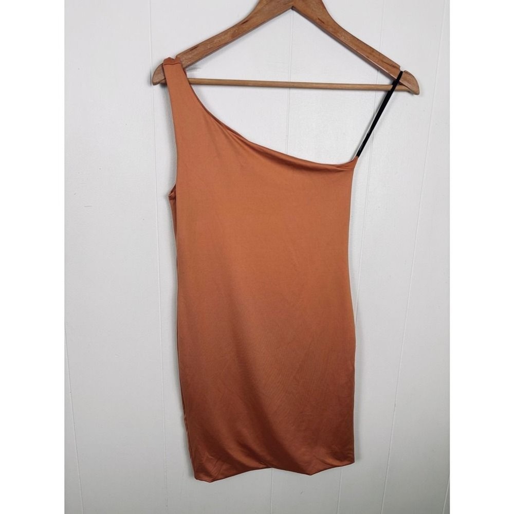 Forever 21 Medium Bodycon Dress One Shoulder Sleeveless Cocktail‎ Bronze - NEW